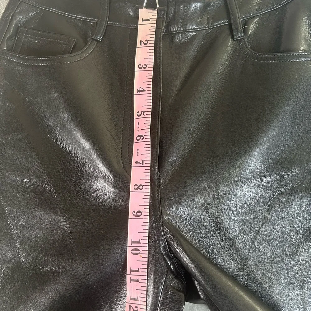 Aritzia Wilfred Sleek Black Straight Leg faux leather Jeans - Picture 7 of 11